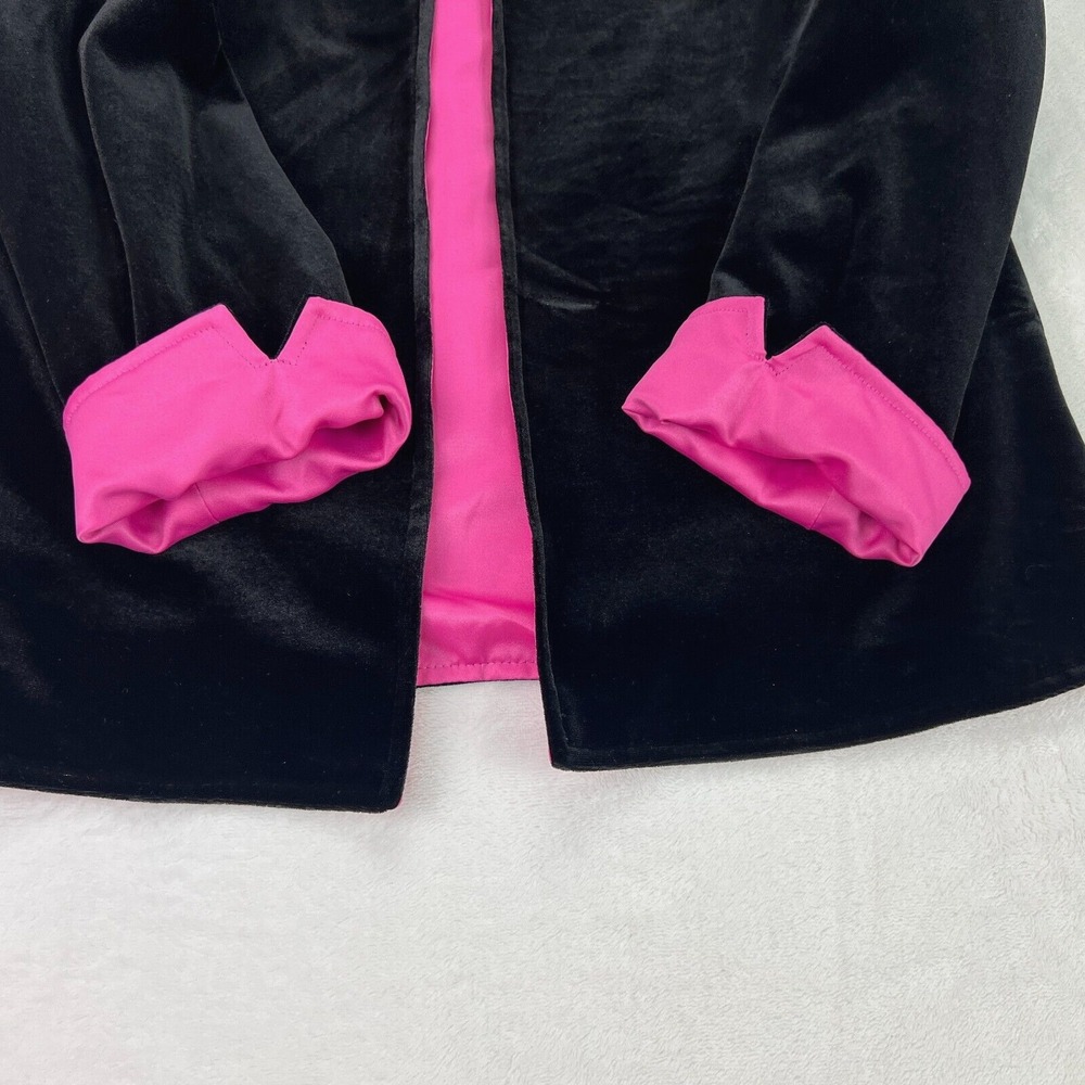 Ronni Nicole Ouida VTG Y2K‎ Black Velvet S Pink Lined Dressy Shirt Jacket Party - Picture 6 of 16